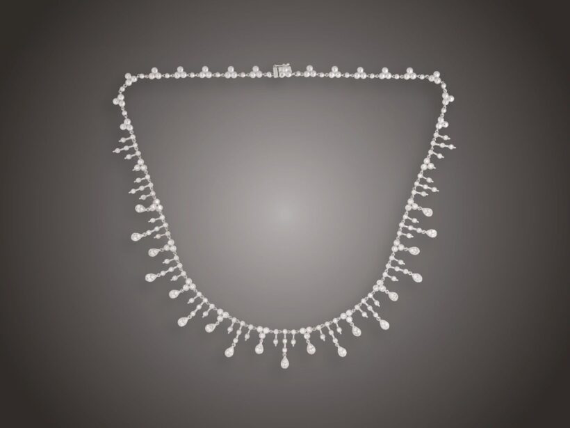 Nyakék, 750 au, 184 bril. cca. 3,30 ct, 23,8 g