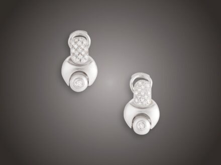 Fülbevaló, Baraka, 750 au, 36 bril. cca. 0,70 ct, 10,8 g
