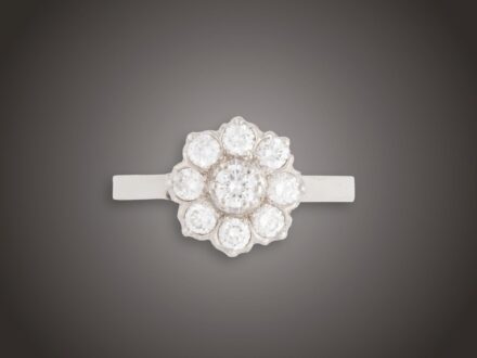 Gyűrű, 585 au, 9 bril. cca. 0,50 ct, 3,7 g