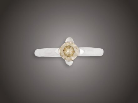 Gyűrű, 585 au, 1 bril. cca. 0,60 ct, 3,6 g