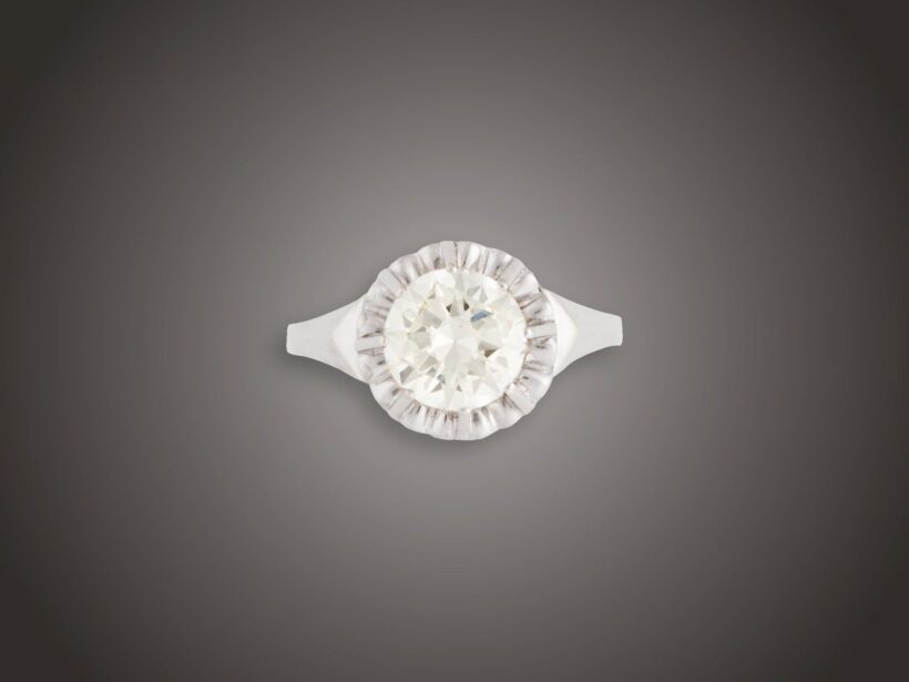 Gyűrű, 585 au, 1 bril. cca. 1,70 ct, 3,2 g