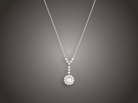 Nyakék, 585 au, 20 bril. 1,87 ct, 5,5 g