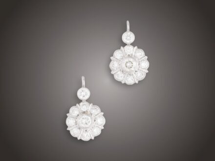 Fülbevaló,585 au, 20 bril. 3,50 ct, 5,5 g