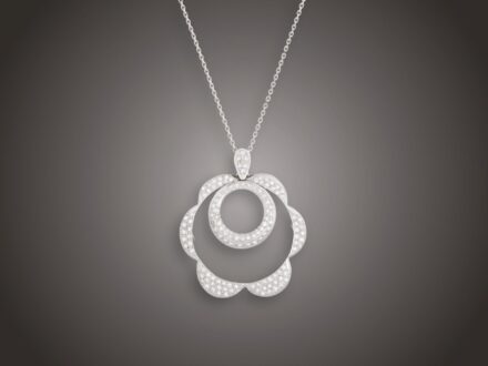 Lánc, függő, 750 au, 127 bril. cca. 3,50 ct, 34,2 g
