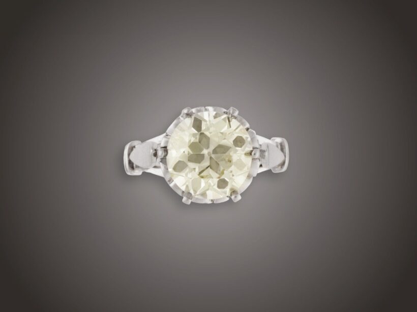 Gyűrű, 1 bril. cca. 4,00 ct, 6,1 g