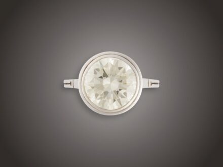Gyűrű, 585 au, 1 bril. cca. 4,80 ct, 4,3 g