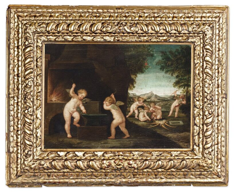 Albani, Francesco (1578-1660) köre, 17. sz. első fele: Amorinók a szerelem nyilait kovácsolják
