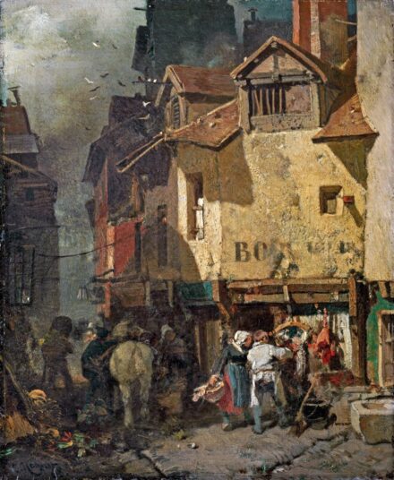 Hoguet, Charles (1821-1870): Utcai jelenet, 1868