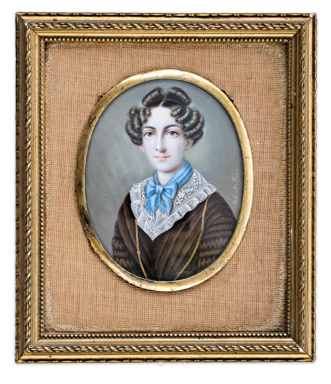 Theer, Robert (1808-1863): Lány kék masnival