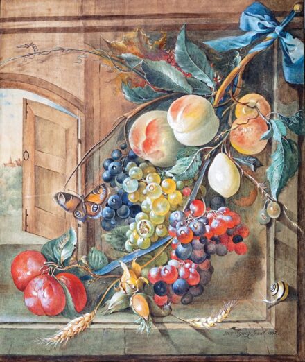 Gaál Ignácz (1810-1880): Szőlős csendélet, 1842