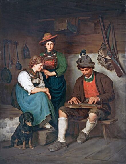 Defregger, Franz von (1835-1921) után, 19. sz. vége: Citerázó