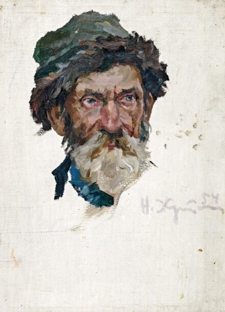 Krisztoljubov Nikolaj, Pavlovich (1918-1995): Szakállas férfi portréja, 1954