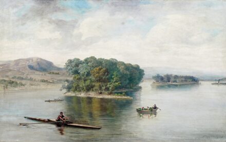 Telepy Károly (1828-1906): Evezős a Dunán, 1896