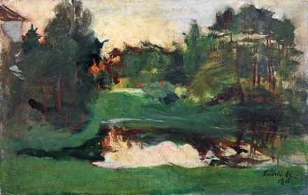 László Fülöp (1869-1937): Tájkép tanulmány - Éberhárd, az Apponyi család birtoka, 1897