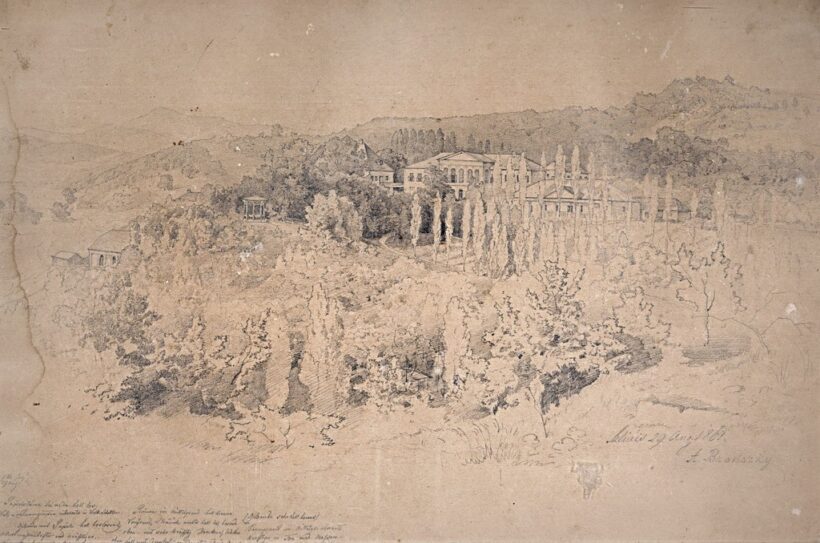Brodszky Sándor (1819-1901): Szliács látképe, 1861