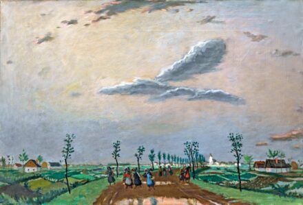 Fényes Adolf (1867-1945): "Alföldi országút eső után", 1921   VÉDETT-NO EXPORT