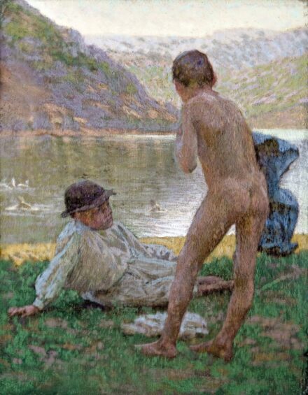 Poll Hugó (1867-1931): Legénykék a vízparton
