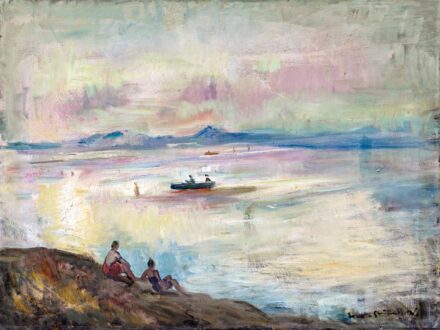 Iványi-Grünwald Béla (1867-1940): Balaton-part alkonyi fényben