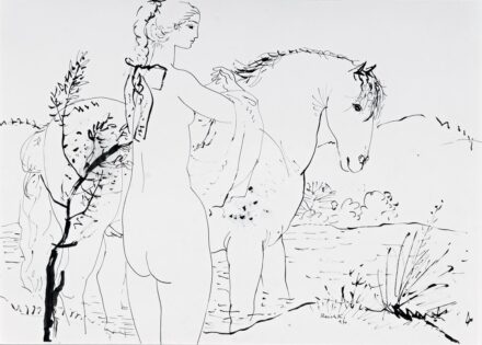 Reich Károly (1922-1988): Lány lóval, 1970