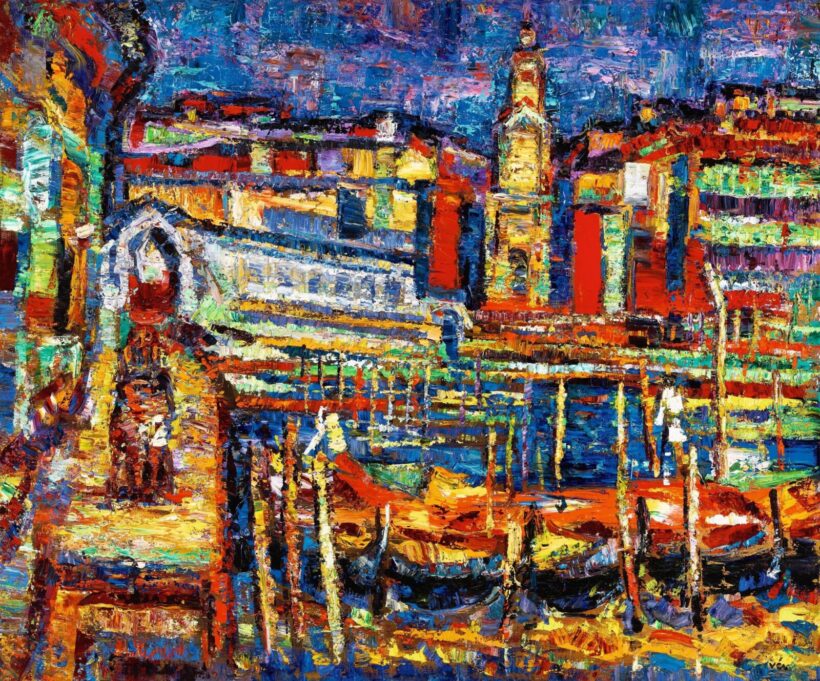 Vén Emil A Canal Grande a Rialto-híddal