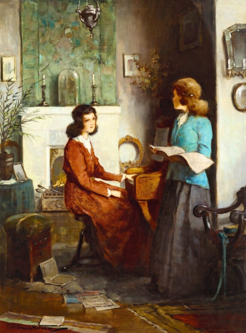 Komáromi Kacz Endre Zongoralecke (Kandalló előtt), 1930-as évek
