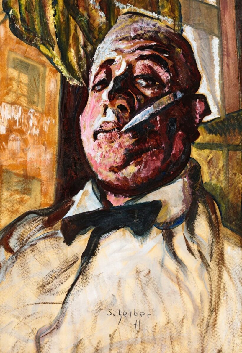 Scheiber Hugó Önarckép csokornyakkendővel, 1922 körül
