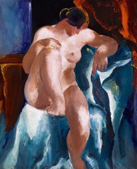 Jándi Dávid Akt vörös drapéria előtt, 1926