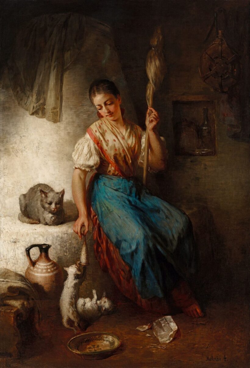 Molnár József Fonó leány (Kis kedvencek), 1884