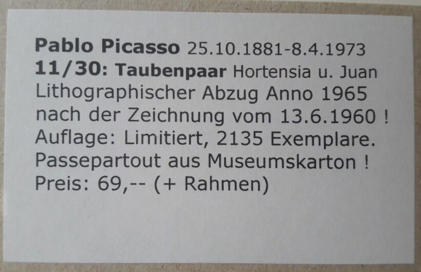 Pablo Picasso - Taubenpaar - Image 2