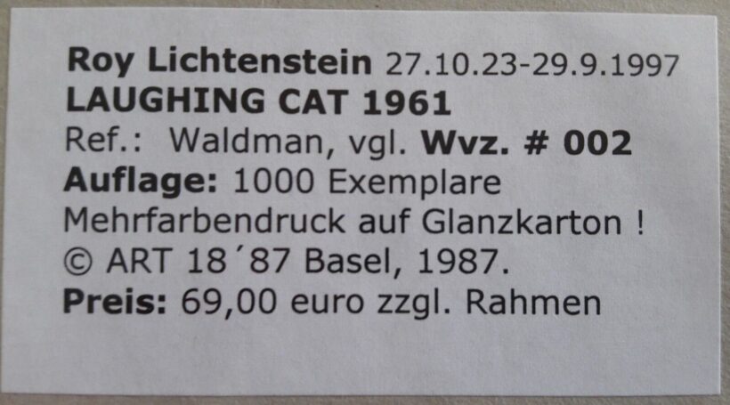 Roy Lischtenstein - Laughing Cat - Image 2