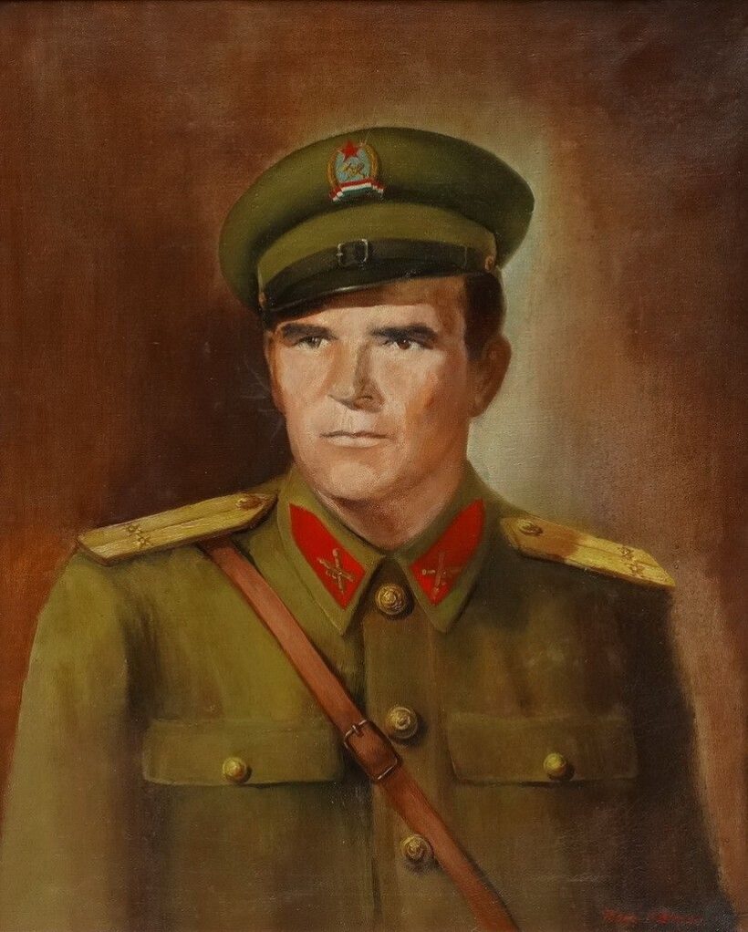 Rácz Kálmán (1908 - 1994): Tüzérkapitány portréja, 1954