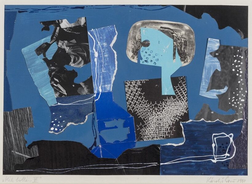 Károlyi Ernő:Kék kollázs, VI. (1984)