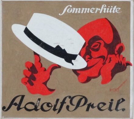 Német művész: Adolf Preil kalap reklám