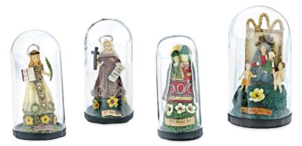 Búcsújáró emlék, 4 db -  Szűz Mária (Mariazell), Szent Terézia, Szent Filoména és Madonna