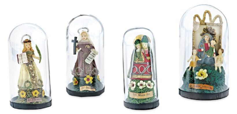 Búcsújáró emlék, 4 db -  Szűz Mária (Mariazell), Szent Terézia, Szent Filoména és Madonna