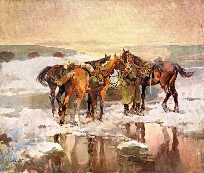 Zórád Ernő (1911 - 2004): Pihenő lovaskatonák