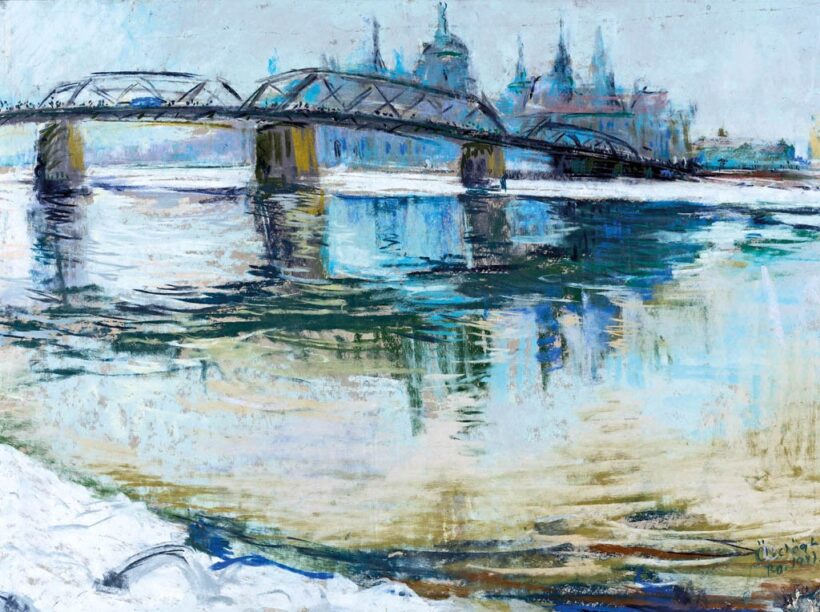 Ördögh László (1923 - 2007): A Kossuth-híd a Parlamenttel, 1947