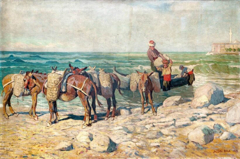 Juszkó Béla (1877 - 1969): Tengerparti jelenet, 1913