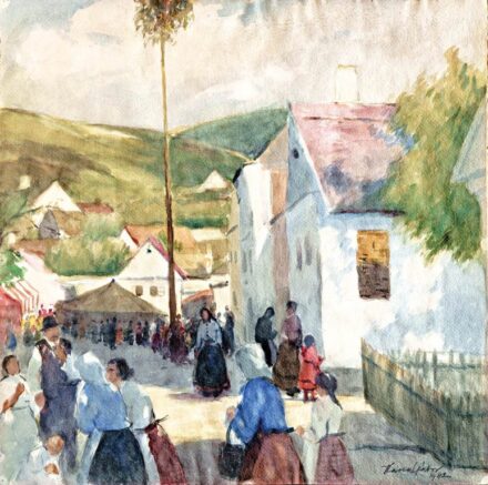 Kássa Gábor (1893 - 1961): Falusi búcsú (Májusfa), 1942