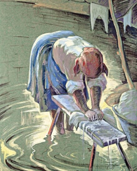 Pataky Ferenc (1897 - 1962): Mosás a patakban