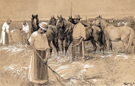 Heyer Artúr (1872 - 1931): Aratók a mezőn, 1900