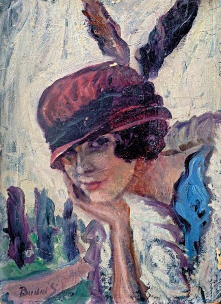 Budai Sándor (1891 - 1973): Kalapos lány