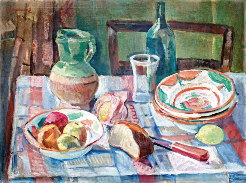 Körmendi Frim Ervin (1885 - 1939): Csendélet kockás abroszon