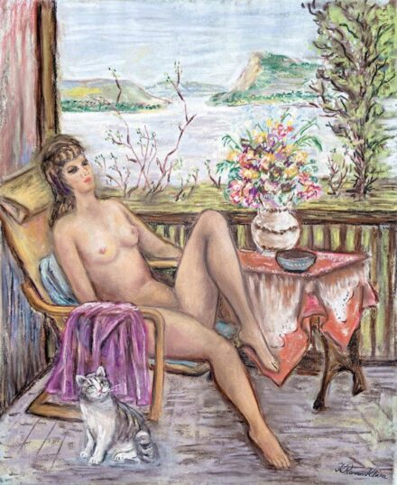 Róna Klára, Klie Zoltánné (1901 - 1987): Akt balkonon