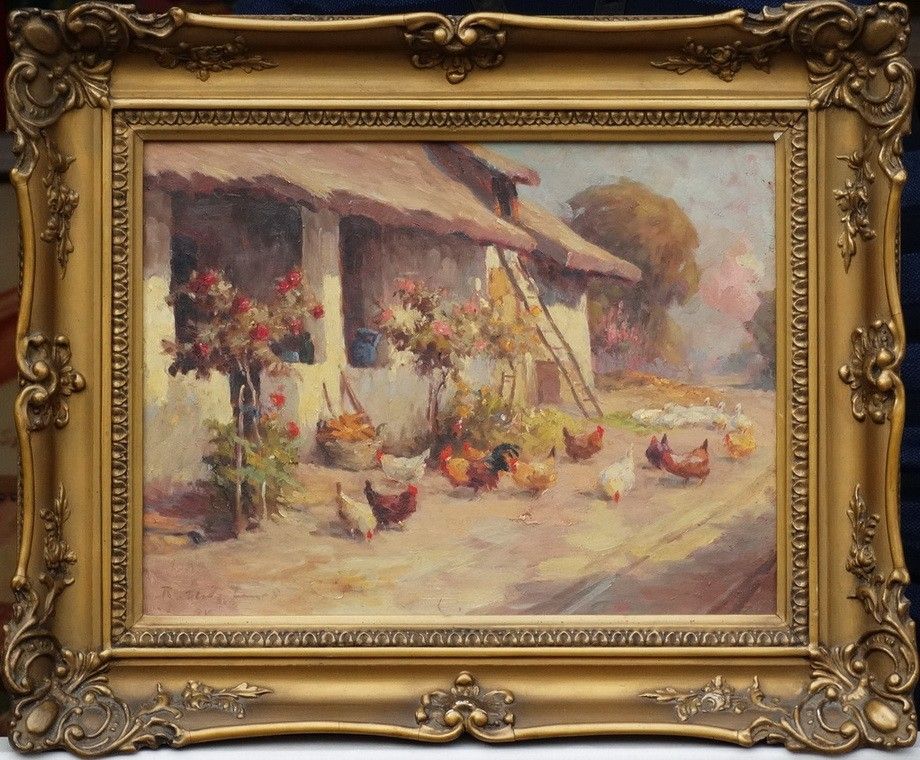 Olvashatatlan szignó: Udvar leanderekkel