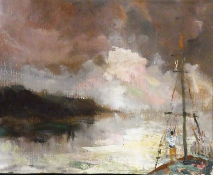 Bornemisza László (1910-1995): Vízpart, ho.Csendélet