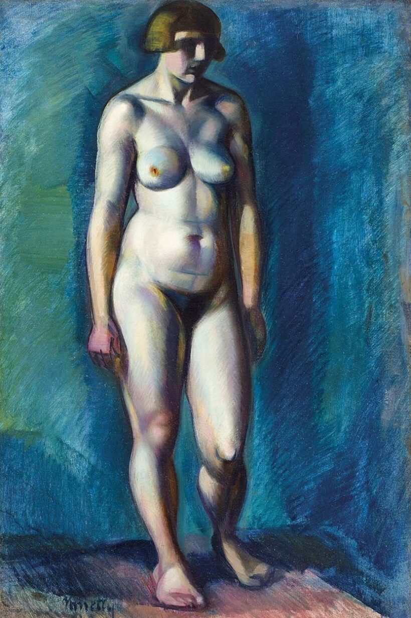 Kmetty János (1889-1975) Akt kék háttér előtt