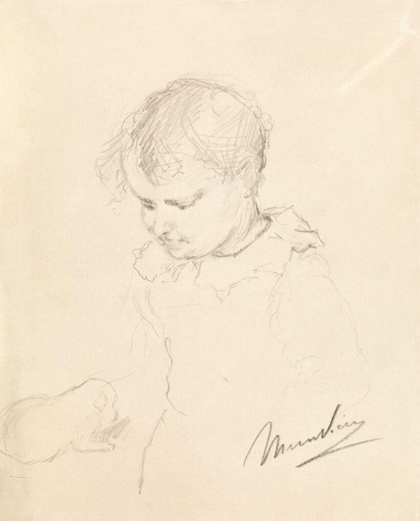 Munkácsy Mihály:Kislány csipkegalléros ruhában, 1876