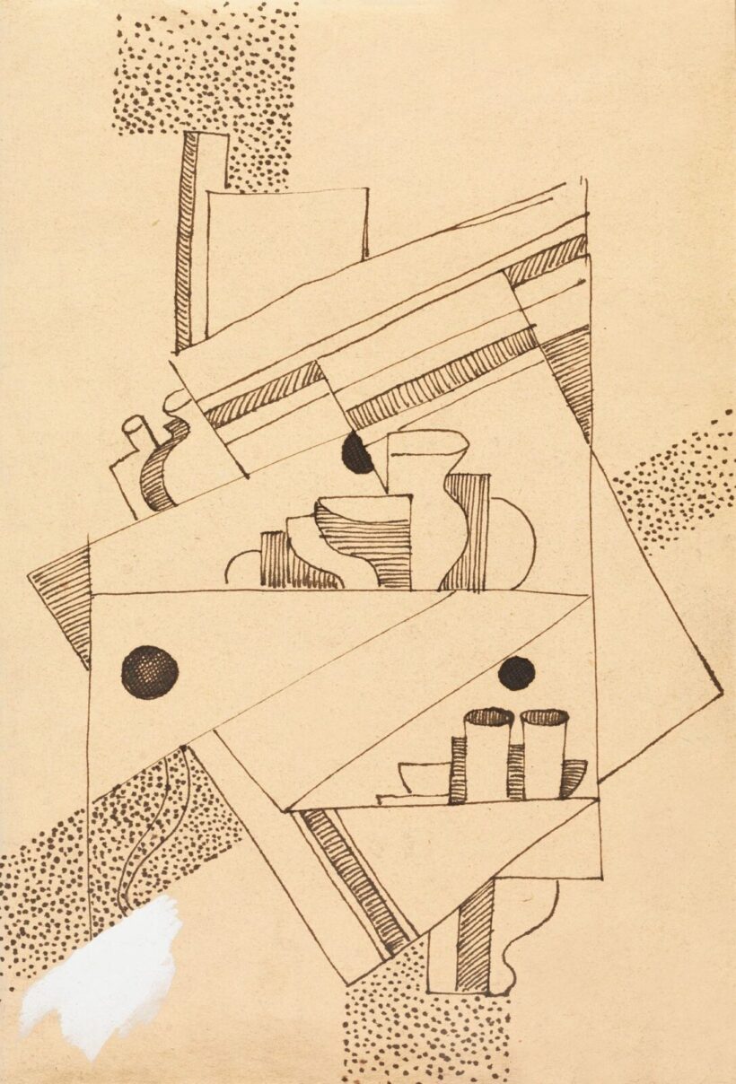 Kádár Béla:Art deco csendélet (Konstruktivista kompozíció), 1920-as évek
