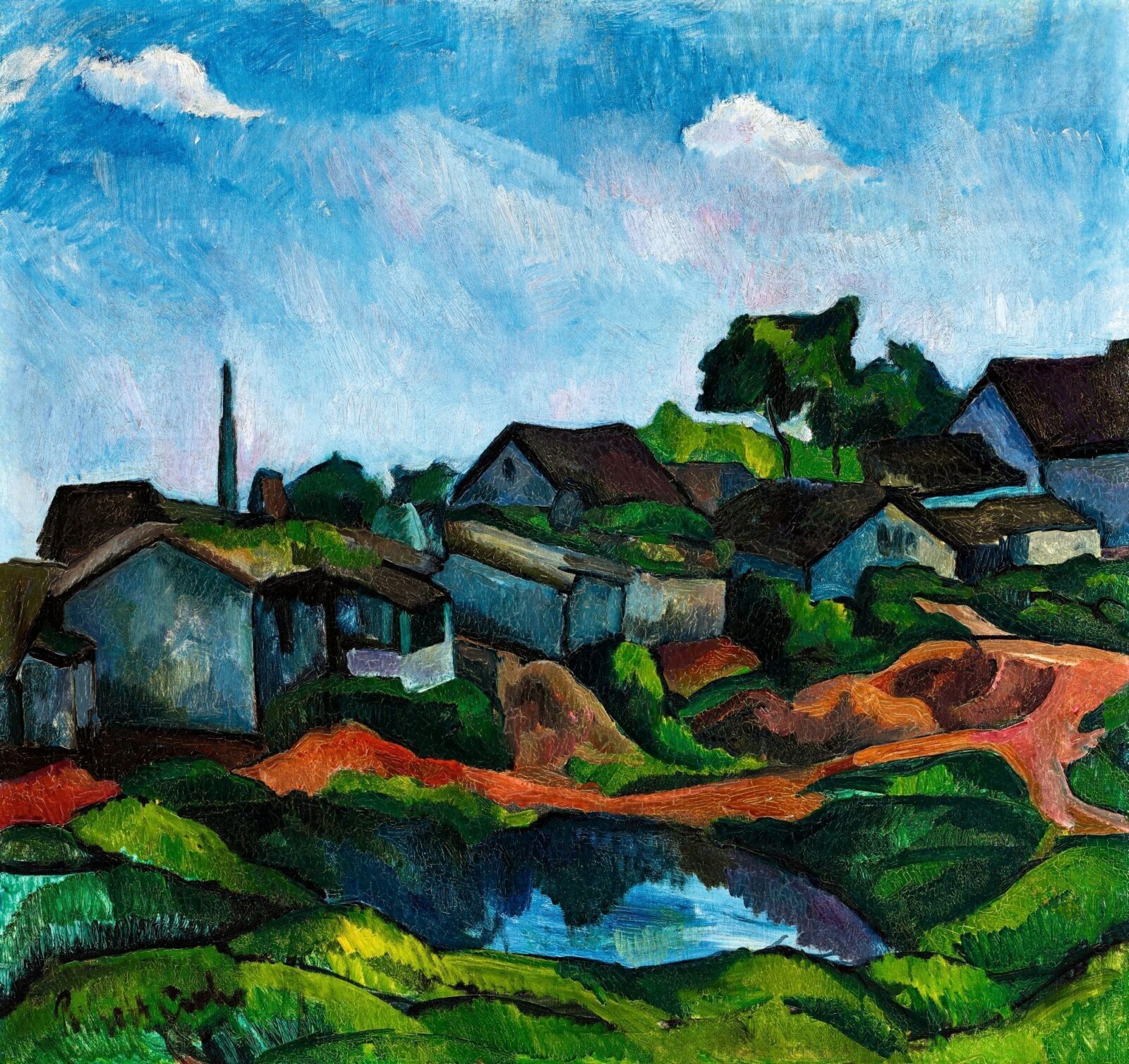 Perlrott Csaba Vilmos:Táj házakkal, 1915 - 1920 között